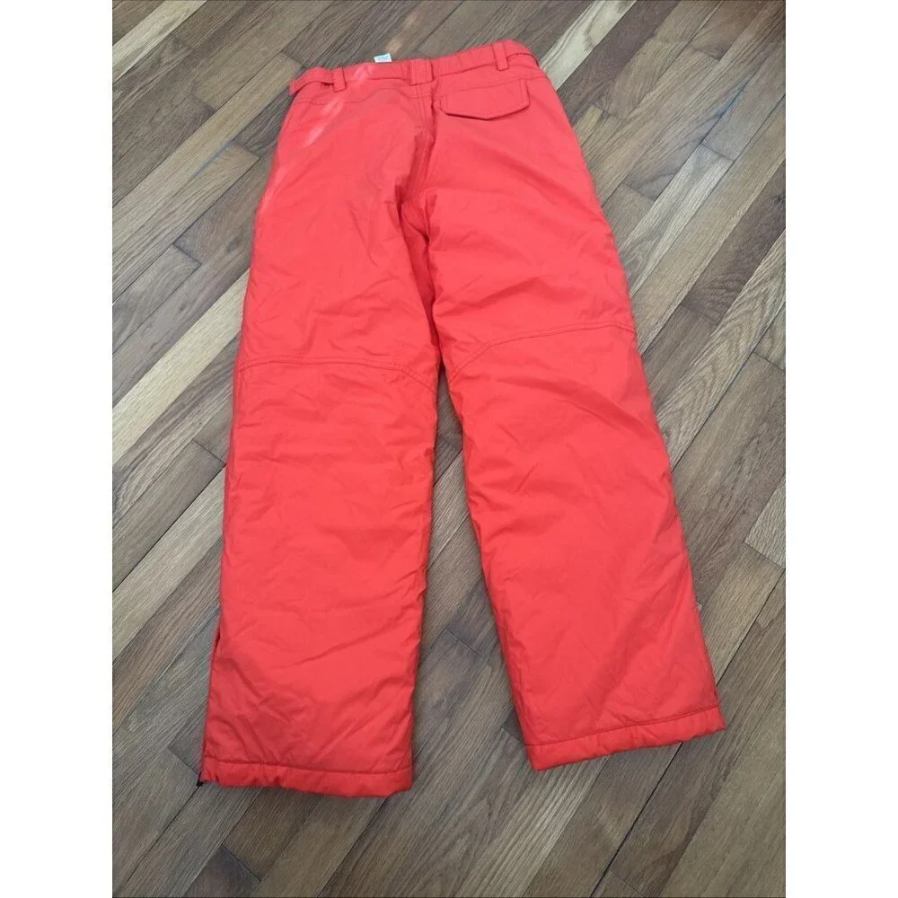 LL Bean Kids Snow Pants Orange Insulated Thinsulate Size 14